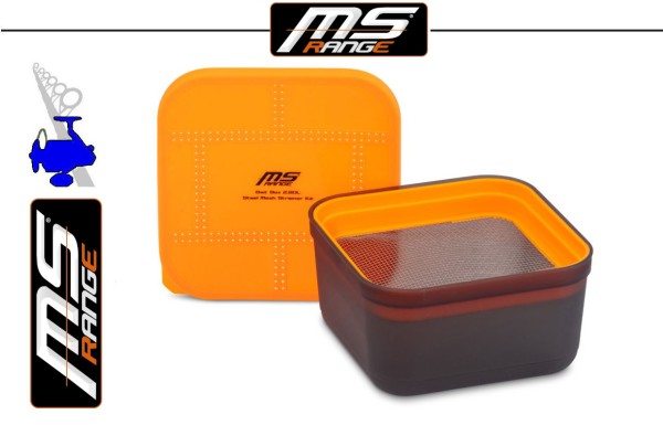 MS Range Bait Box - Madendose - 2,8l + 2mm Edelstahl Sieb