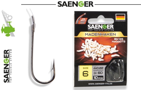 Sänger Carbon Stahl Haken - Madenhaken BN-69 - 60cm