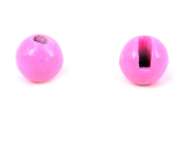 Tungsten Kopfperlen geschlitzt - fluo pink Inh.10st 3,0mm
