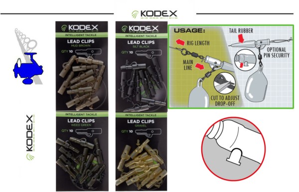 KODEX Lead Clips - vers. Farben - Inh.10st