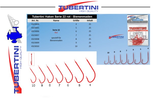 Tubertini Haken S.22 rot - lose-ungebunden - 25st