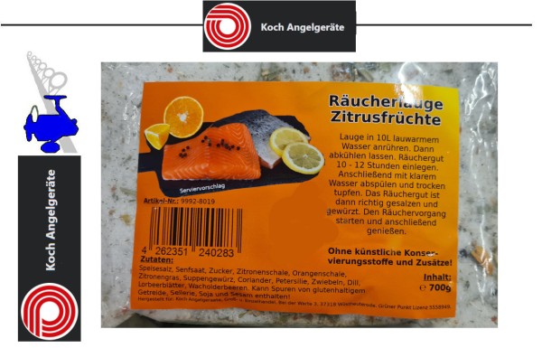 Koch Angelgeräte Räucherlauge - Zitrusfrüchte 700g