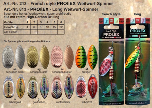 Profi-Blinker Prollex Spinner Long Gr.5 - Schuppe Silber