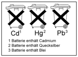 Batterie Hinweis