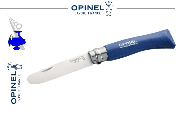 Opinel No 07, Kindermesser, rostfrei, Buchenholz blau