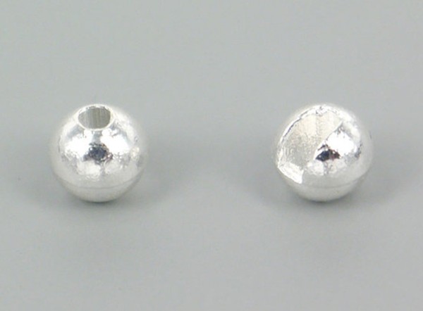 Tungsten Kopfperlen geschlitzt - facette silver Inh.10st 4,0mm