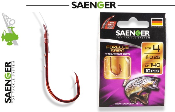 Sänger Carbon Stahl Haken - Forelle Sbiro R-153 -140cm