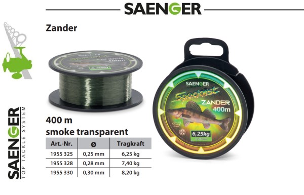 Sänger Specialist Zielfischschnur - Zander - 400m - smoke transparent