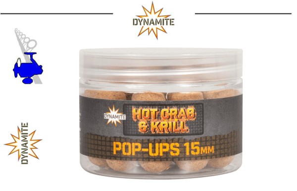 Dynamite Baits Pop Ups - Hot Crab & Krill - 15mm