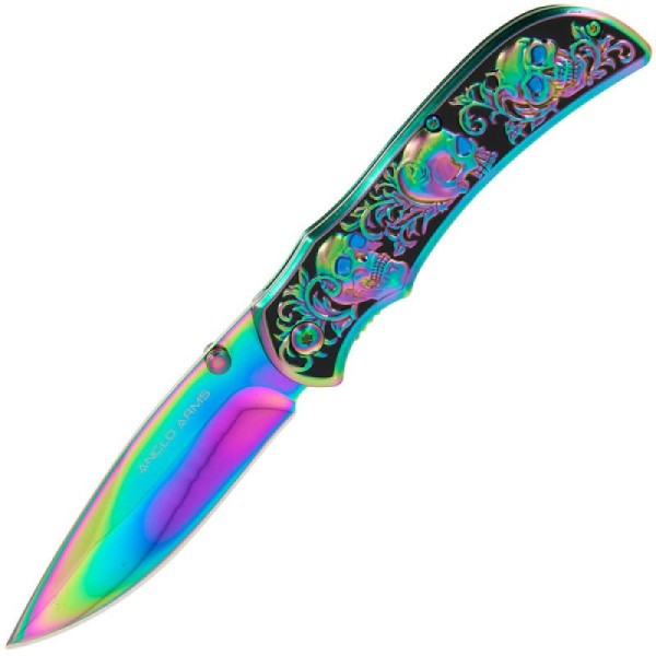 Anglo Arms Einhandmesser Rainbow Skull