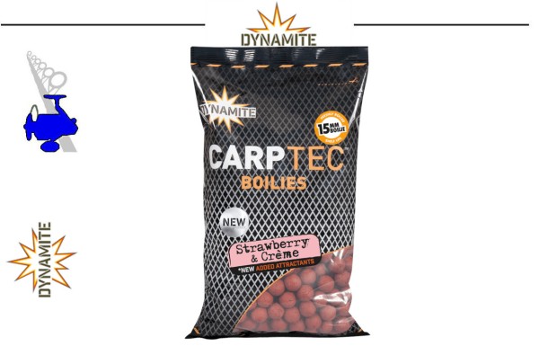 Dynamite Baits CARPTEC Boilies - Strawberry & Creme - 1,8kg - 20mm