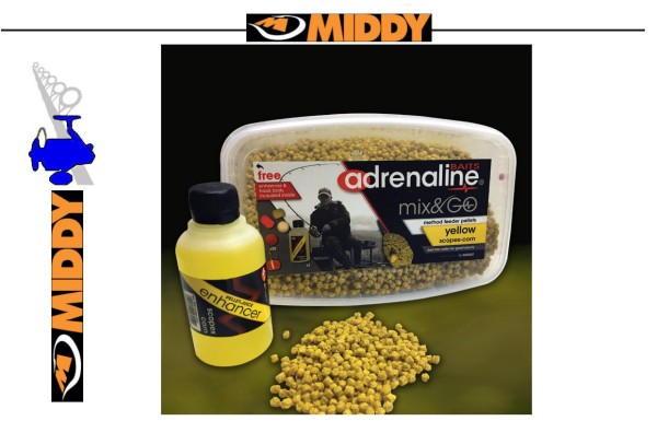 Adrenaline Baits Mix & Go Method Feeder Pellets - yellow Scopex - 500g