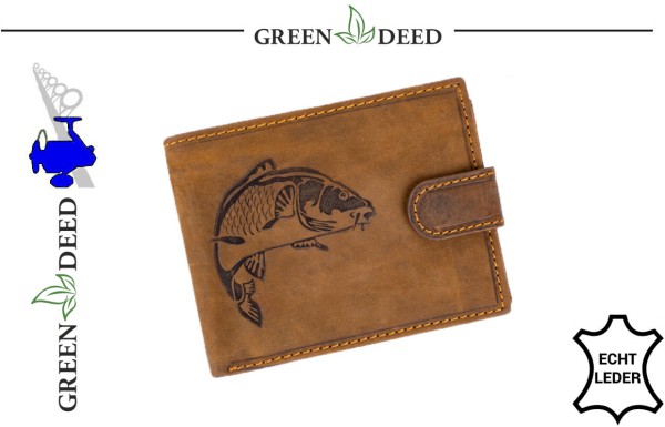 Green Deed Geldbörse - Portemonnaie - Karpfen - Carp - Braun APR99-T