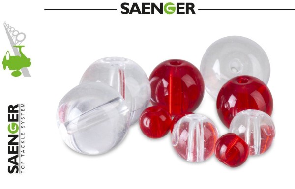 Sänger Iron Claw Glas Perlen Glass Beads - Rot - versch. Gr.