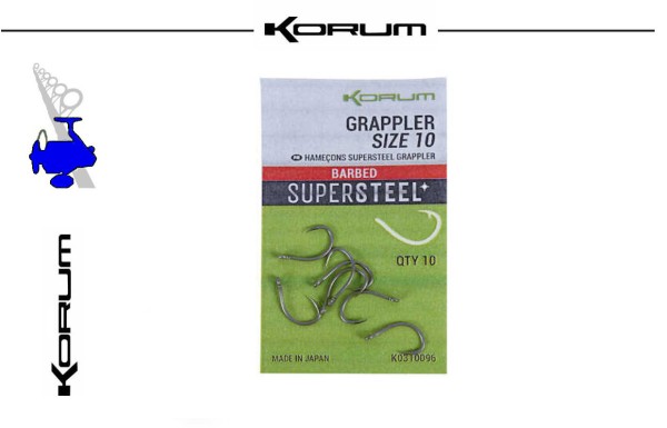 Korum Supersteel Grappler Hook - mit Öhr - Micro Barbed