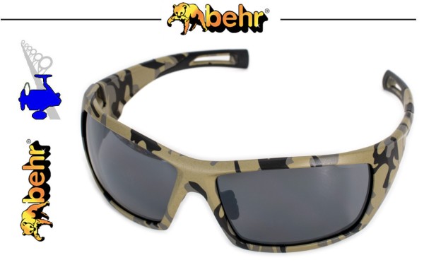 Behr Angelsport Polarisationsbrille - Glas braun - Rahmen Senseol Lutra Camo