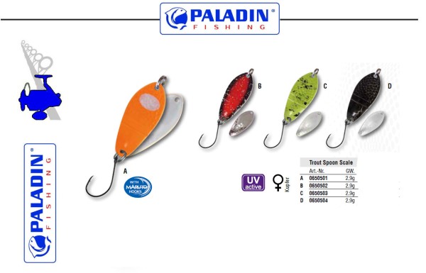 Paladin Trout Spoon XVI - Scale - 2,9g versch. Dekore