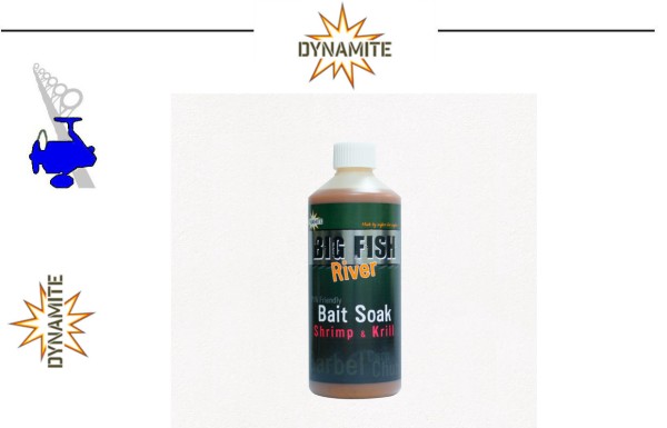 Dynamite Baits Big Fish River Bait Soak Shrimp & Krill 500ml