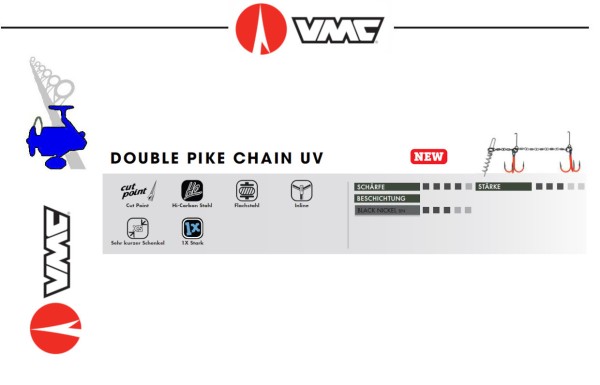 VMC UV Double Pike Chain - Gr.XL #3/0
