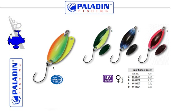 Paladin Trout Spoon No.V - Queen - 2,5g - versch. Dekore / Farben