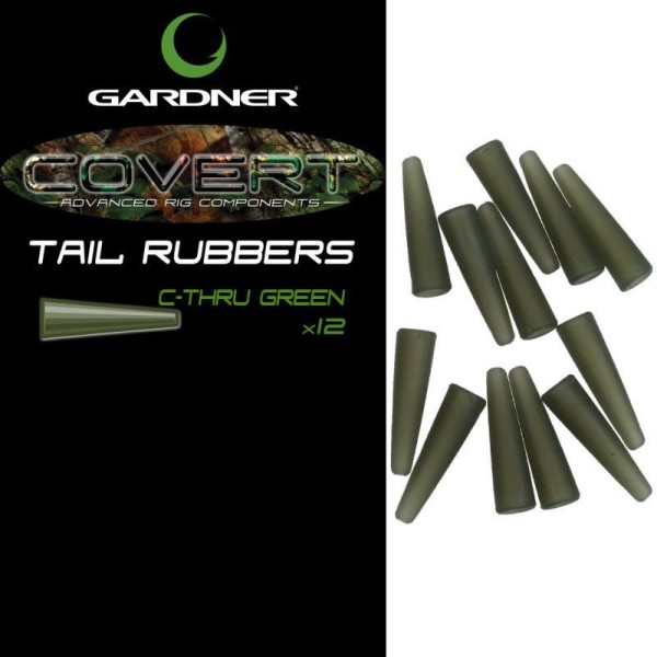 Gardner Tackle Covert Range Tail Rubbers C-THRU Green (Grün) oder C-THRU Brown (Braun)