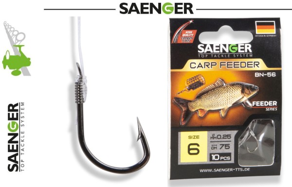 Sänger Carbon Stahl Haken - Carp Feeder BN-56 - 75cm -