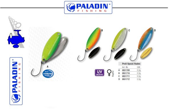 Paladin Profi Spoon - HADES - 3,3g versch. Farben