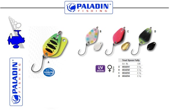 Paladin Trout Spoon XIV - FATTY - 2,1g versch. Dekore