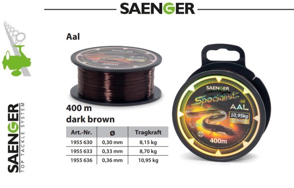 Sänger Specialist Zielfischschnur - AAL- 400m - Dark Brown