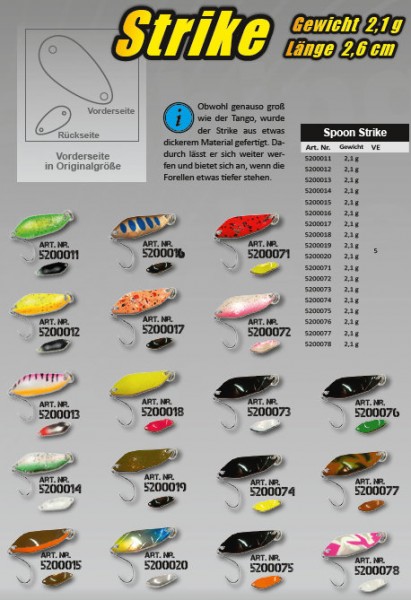 FTM Trout Spoon - STRIKE - 2,1g - 2,6cm versch. Farben