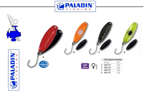 Paladin Profi Spoon - POSEIDON - 3,8g versch. Farben