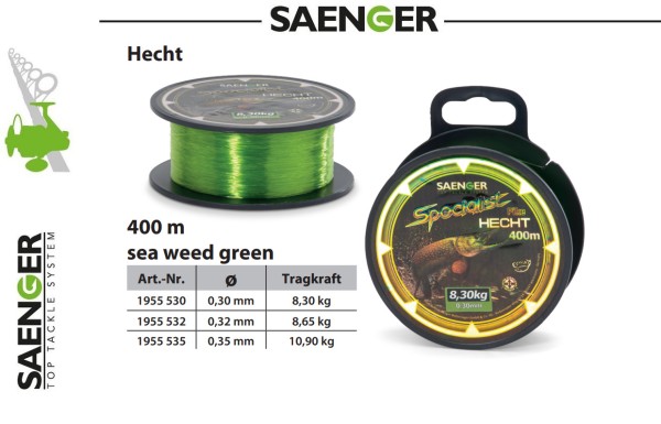 Sänger Specialist Zielfischschnur - Hecht - 400m - Sea Weed Green