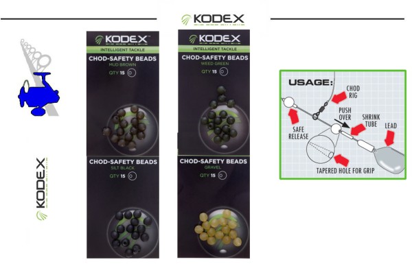 KODEX Chod Safety Beads - vers.Farben - Inh.15st