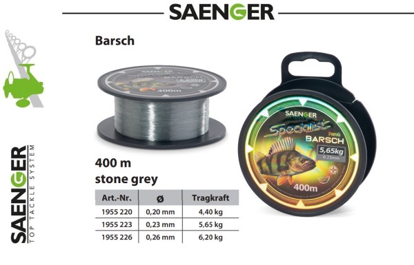 Sänger Specialist Zielfischschnur - Barsch - 400m - stone grey