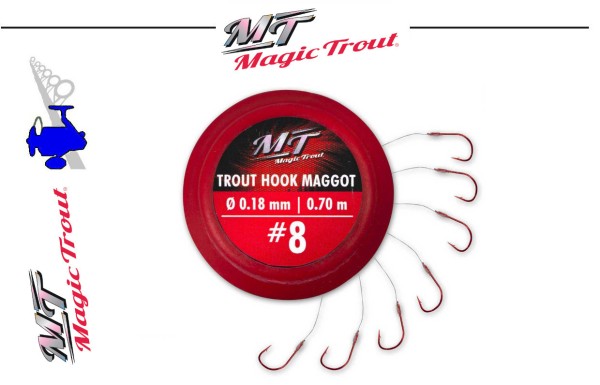 Magic Trout Trout Hook Maggot - Flouro Carbon - 2,0m - versch. Gr. Inh. 7st.