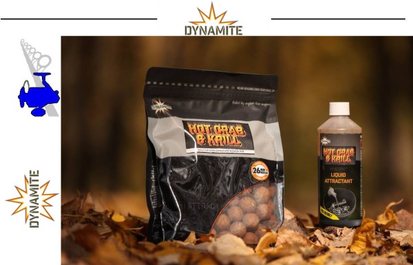 Dynamite Baits Hi Attract Boilies - Hot Crab & Krill - 15mm -1kg
