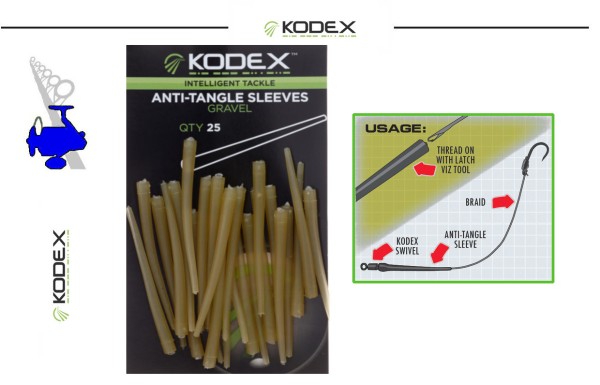 KODEX Anti-Tangle Sleeves 40mm - vers. Farben - Inh-25st