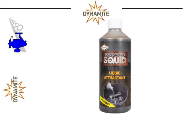 Dynamite Baits Hi Attract Liquid - Peppered Squid- 500ml - PVA Friendly