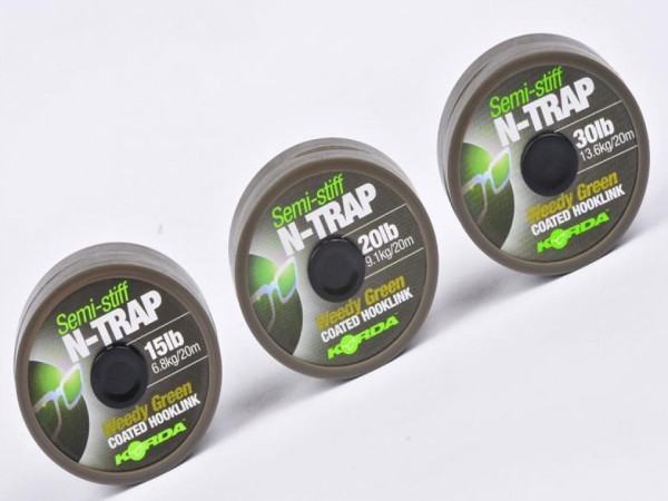 Korda Semi-Stiff N-Trap - Weedy Green - Coated Hooklink