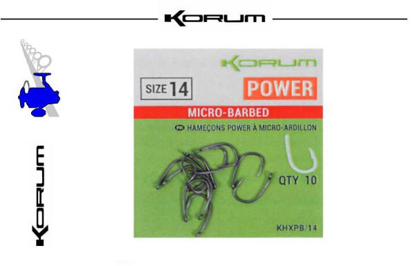 Korum XPERT Power Micro Barbed Hook - mit Oehr