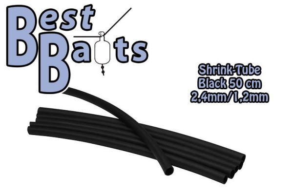 Best Baits Shrinktube Schrumpfschlauch Black 2,4 - 1,2mm 50cm