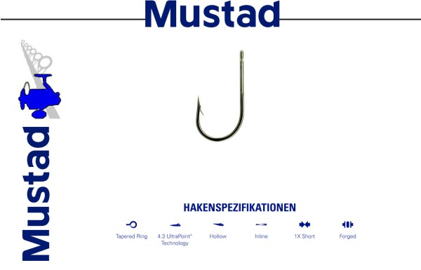 Mustad M10 Eyed Specialist - Eyed Barbed - Inh. 15 St.