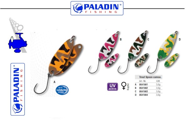 Paladin Trout Spoon No. VII - camou - 3,6g - versch. Dekore / Farben