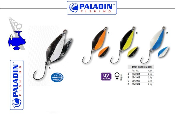 Paladin Trout Spoon No. VIII - Mirror - 2,7g -versch. Dekore / Farben