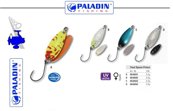 Paladin Trout Spoon No. VI - Prince - 2,0g - versch. Dekore / Farben