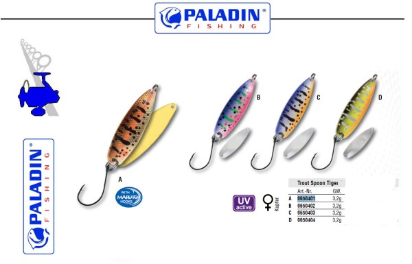 Paladin Trout Spoon XVI - Tiger - 3,1g versch. Dekore