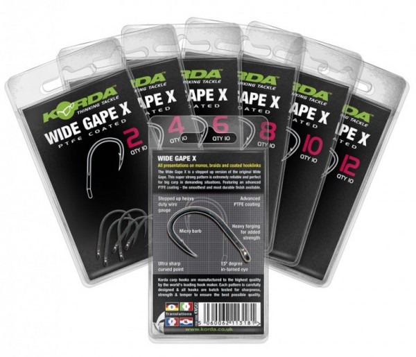 Korda Haken Hybrid Wide Gape X Inh. 10 Stück versch. Gr.