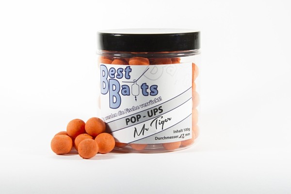 Best Baits Fluo Pop Ups - orange Mr. Tiger 100g versch. Größen