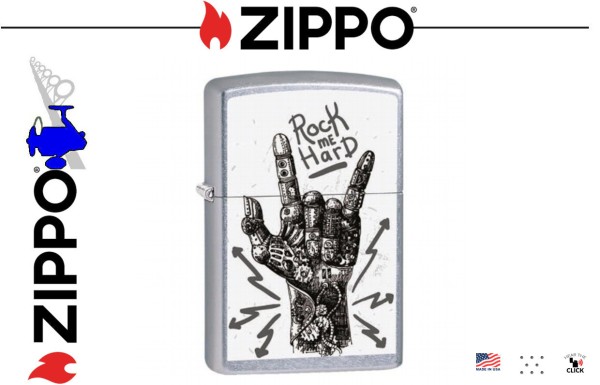 ZIPPO Street Chrome Rock Hand Design - Rock me hard