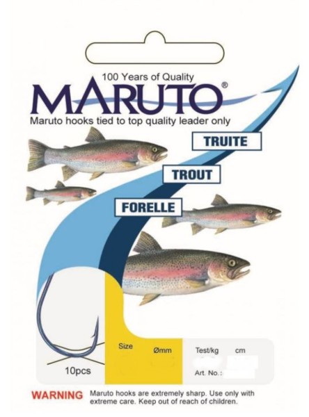 Maruto Haken Forelle Blau 200cm ver. Größe Inh.8st